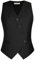 Belle Poque Weste Damen Vintage V-Ausschnitt Schräg Einreihig Westen mit Taschen Schwarz L