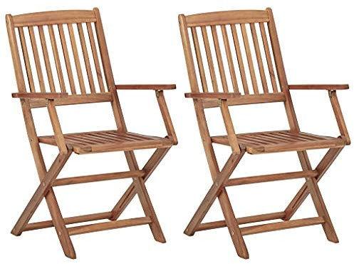 Willood Klappbare Gartenstühle 2 STK. Massivholz Akazie