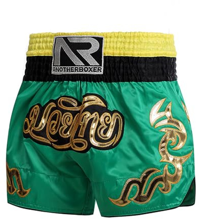 ARIASS Short MMA, Muay Thai, Arts Martiaux, Combat en Cage, BJJ, Boxe, Short de Combat Grappling pour Hommes Femmes Enfants(Green,L)
