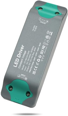 DUSKTEC LED Trafo Transformator 230V auf 12V DC, LED Netzteil 5A 60W, LED Treiber 12V Gleichstrom, 12V Power Supply LED Driver Konstantspannung ohne Mindestbelastung für Niedervolt LED