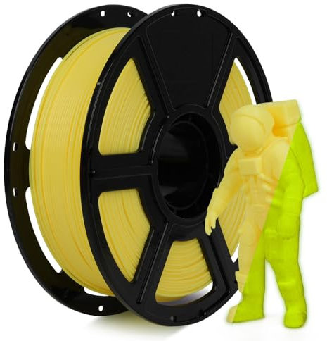 FLASHFORGE Glow-in-The-Dark Rapid PLA-Filament 1,75mm, Hoher Fluss Schnelles 3D Drucker Filament Leuchtend Gelb Max 500mm/s Drucken, Hohe Helligkeit und Langanhaltender Leuchteffekt