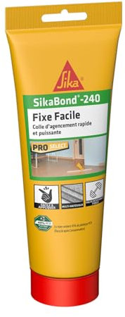 SIKA - Colle acrylique d’agencement - SikaBond-240 Fixe Facile Blanc cassé - Intérieur et Extérieur abrité - Multi-support - Maintien immédiat - Tube 70g