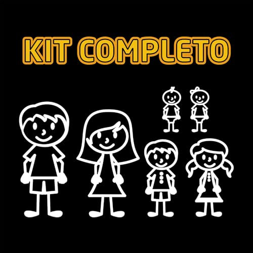 Kit Adesivi Auto Famiglia a Bordo - Confezione Famiglia 6 Personaggi