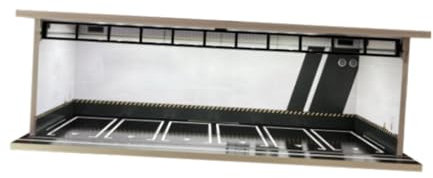 Milageto Vitrine de voiture modèle 1/64 avec scène de parking, protection, vitrine de garage pour voitures en alliage, voitures de sport, Style D