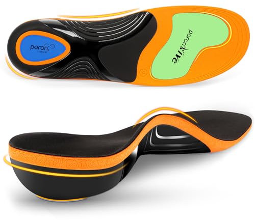 Plantar Fasciitis Insoles, Arch Support Orthotic Insoles Relieve Flat Feet, Overpronation, Achilles Tendonitis, Heel Pain, Comfort Cushioned Insoles for Men Women (UK 8.5-9.5)