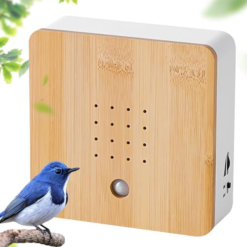 WANDGU Moderne Vogelgezwitscher Box mit Wandhalterung: Naturgeräusche Soundbox, Vogelgezwitscher Bewegungsmelder-Box, Vogelzwitscher Entspannender Vogelgesang für Badezimmer Spa und Entspannung
