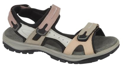 Urban Jacks Women’s Nubuck Leather Hiking Sandals, Outdoor Sport Trekking Sandals, Touch and Close Walking Shoes Sizes 4-8’s (Pink/Black, UK Footwear Size System, Adult, Women, Numeric, Medium, 4)