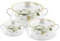 Reldor Insulated Casserole Dish with Lid Set of 3, Inner Stainless Steel Thermal Food Container, Casserole Pot with Lid, Dishwasher Safe, Ideal for Serving, Floral Design, (White, 3.5, 5 & 7.5 Litre)