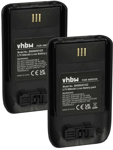 vhbw 2X Akku Ersatz für Innovaphone 490933A | für schnurlos Festnetz Telefon (800 mAh, 3,7 V, Li-Ion) Schwarz