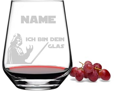 KS Laserdesign Weinglas mit Gravur - ich bin dein Glas - lustige personalisierte Geschenke für Frauen & Männer, Geburtstag, Geburtstagsgeschenke Freund & Freundin, Weihnachten, Star Wars Fans