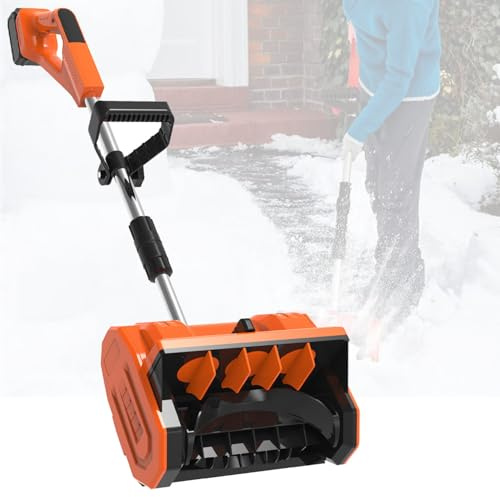 Spazzaneve elettrico, senza fili, con batteria e caricabatterie inclusi, con manico ausiliario per un facile utilizzo, ideale per una rapida rimozione della neve