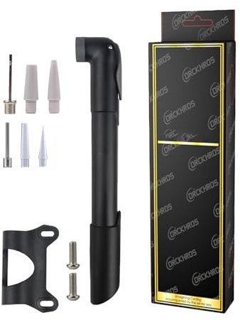 Mini Bike Pump, 9.4，Portable Aluminum Tire Pump with Presta & Schrader Valve Switch, Fast Inflation for Road, Mountain & BMX Bikes, Balls, Swim Rings & More, Includes Ball Needles