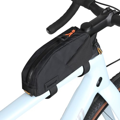 SUNTTELF Oberrohrtasche Fahrrad Top-Tube-Fahrradtasche, Fahrrahmenbeutel, Vordere Fahrradtasche, Zubehör für Mountainbike, Gravelbike und Rennrad, Packtasche mit Zwei Montagesystemen(Schwarz)