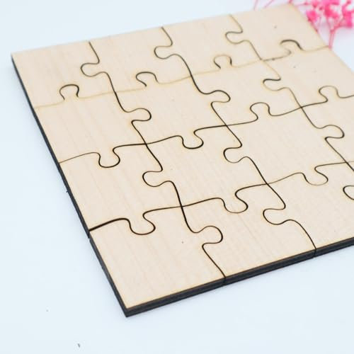 Blanko Puzzle aus Holz 16 Teile, personalisierbar, Geschenk Idee, kreativ gestalten, pädagogisch wertvoll, robust und langlebig, Geburtstagsgeschenk