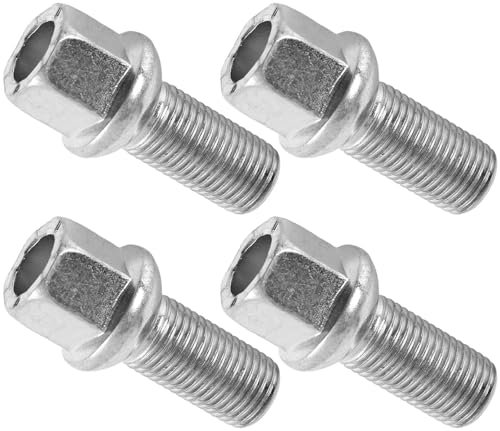 NUOSDEX Kompatibel Mit VW Für Golf Für J&etta 4X Auto-Radschrauben Radmuttern M14x1,5 28mm Gewinderadius Radmutter OEM:WHT002437 431601139A car Schloss Radschrauben