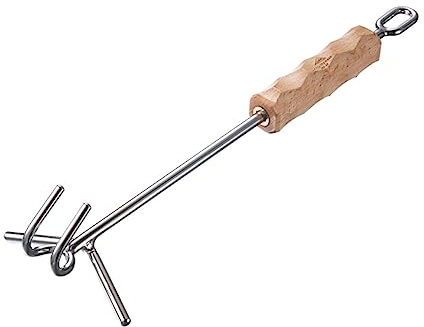 HOMOBABE Outdoor Camping Pot Lid Opener Double Hooks Stainless Steel Lifter for Lid Lifting for Camping Bbq Portable Use