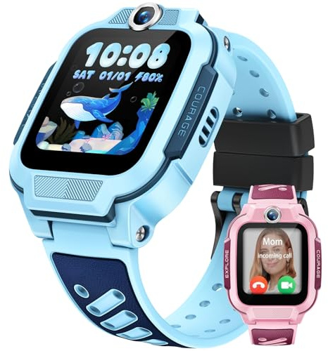 imoo Z3 Montre Connectée pour Enfants, Appels 4G Vidéo/Voix et Traqueur GPS en Temps Réel, Écran HD 1.5″ Résistant à l’Eau Jusqu’à 20m, Stockage 8GB, Contrôle Parental avec kit d'accessoires (Bleu)