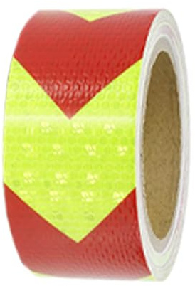 Wekuw Nastro Segnaletico Riflettente Adesivo Bagliore Nel 20mx5cm | Rosso Giallo, Buio Catarifrangente, Auto Moto Bicicletta, Cartelli Stradali, Sicurezza