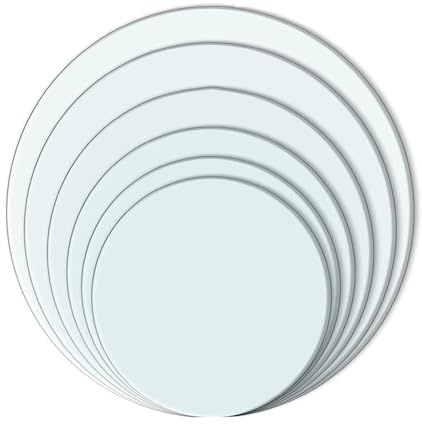 Dessus de table rond en verre trempé transparent de 6,3 mm d'épaisseur avec bord biseauté de 53,3 cm pour tables basses/d'appoints/tables d'appoint, verre résistant aux hautes températures, miroir