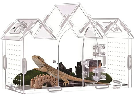 Recintos de arañas Terrario de Acrílico Transparente con Puertas Magnéticas | Recinto para Araña Saltarina para Mantis, Serpientes, Geckos, Tortugas, Dragones Barbudos, Lagartos