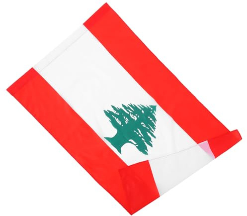 CORHAD Bandera del Líbano de Poliéster Portátil Diseño para Mástil, Colores Vivos y Brillantes Adecuado para Decorar Jardines y Ferias al Aire Libre