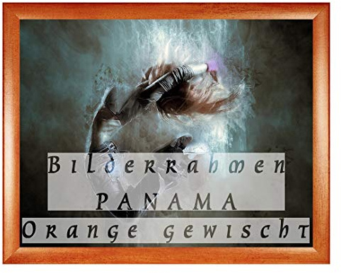 Homedecoration Bilderrahmen Panama 29 x 39 cm Orange gewischt mit Acrylglas Antireflex 1 mmm