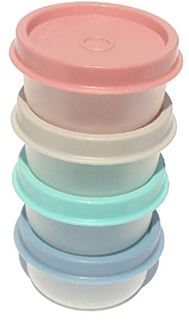 Tupperware Smidgets Tiny Treasure Mini-Schüsseln, 4 Stück, Vintage-Landpastellfarben