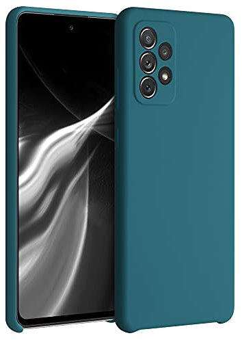 kwmobile Hülle kompatibel mit Samsung Galaxy A72 Hülle - Silikon Handy Case - Handyhülle weiche Oberfläche - kabelloses Laden - Petrol matt