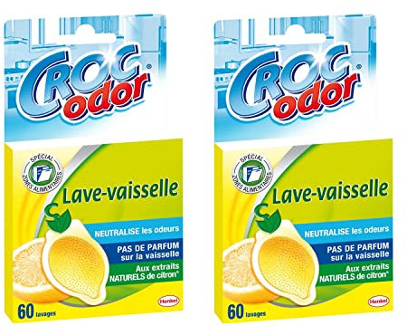 CROC'ODOR 2 x Dishwasher Air Fresheners (20g) - Odour Neutraliser - Special Food Zones