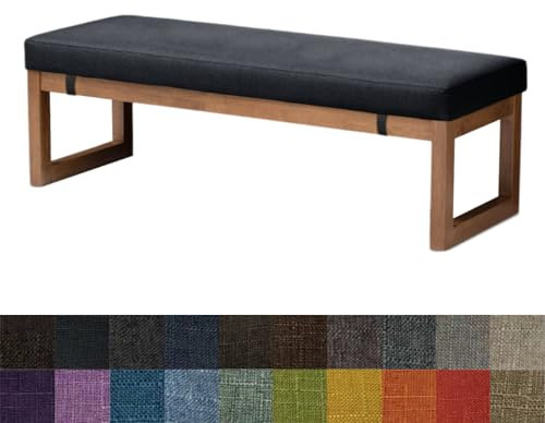 Kimgull Bankauflage Sitzkissen Bank Bankkissen Sitzauflage Sitzpolster Sitzbank Auflage Polster fur Banke Kissen Kissenauflage for Küchenbank Gardenbank Essbank (160X40X5CM Schwarz)