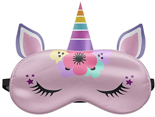 Schlafmaske Reise Relax Augen Abdeckung Bett Emoji Nickerchen Augenbinde Einhorn [042]
