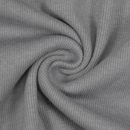 Bündchenstoff Alina, leicht gerippt, Schlauchware, uni grau (Länge am Stück: ab 25cm x Breite: 28cm/56cm)