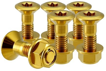 RISON-Titanium 6 Set Viti a Manovella Bulloni Corona in Titanio M8, Bulloni e Dadi Flangiati per Moto, Bulloni per Ruota Dentata, Bullone per Pignoni per Motocross, Moto