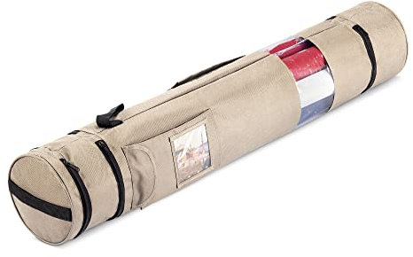 JEMIDI Geschenkpapier Organizer Aufbewahrungstasche - Aufbewahrung für Karten Geschenkband - Tasche für Geschenkrollen Weihnachtspapier - Taupe