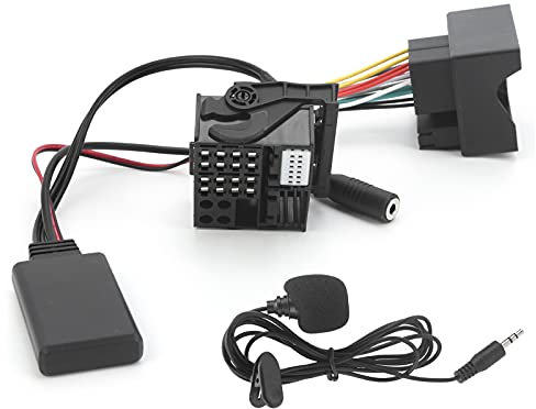 Ymiko AUX-Adapter für E60 Auto-für Audio-Adapter, 59,1 Zoll Bluetooth 5.0 AUX-Kabel-für Audio-Adapter mit Mikrofon, Passend für E60 E63 E64 E65 E66 E87
