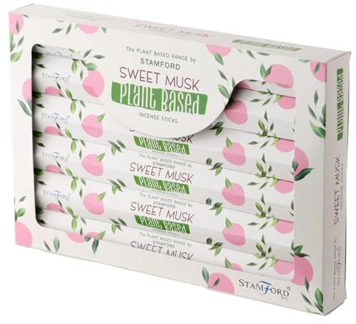 Puckator Stamford Premium Plant Based Hex Incense Sticks - Sweet Musk Scented - Spiritual Insensé Sticks - Zen Meditation Gifts - Organic Insense - Insencesticks - Rituals Fragrance Sticks -20