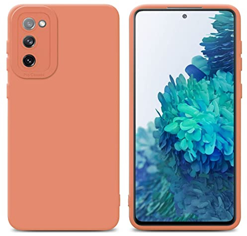 Cadorabo Hülle kompatibel mit Samsung Galaxy S20 FE Schutzhülle TPU Silikon Case Liquid Design mit Kameraschutz Slim Kratzfest Weiche Gummi mit Rundumschutz Case Hülle für Galaxy S20 FE in Orange