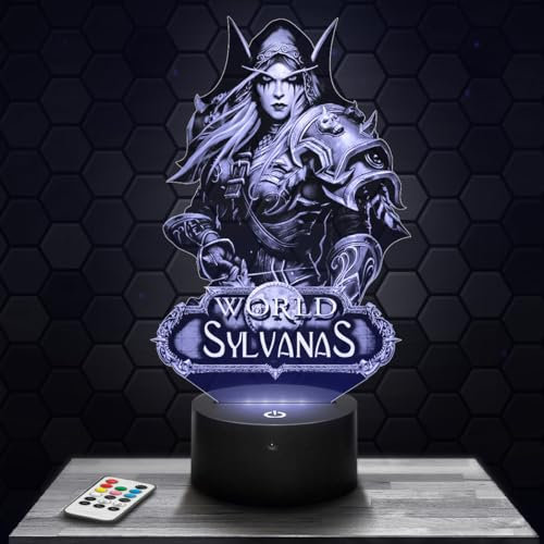 Nachttischlampe - Touch-Nachtlicht WOW Sylvanas 3D-LED-Lampe Illusion, Geschenkidee Weihnachten Geburtstag Junge und Mädchen Nachttischlampe Kinder- oder Erwachsenenzimmer TOP