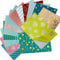 UOOOM 12Stk Selbstklebend Stoff Aufkleber 21x14,3cm, Patchwork Bastelstoff Glitter Gold Silber Foliendruck Muster Deko Satin Stoff für DIY Figuren u. Formen Zuschneiden Scrapbooking (Zufällige Farbe)