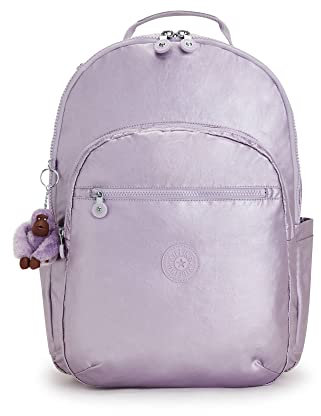 Kipling Seoul - Mochila metálica extragrande para portátil de 17 pulgadas, color orquídea metálica, Orchid Metallic, 13.5L x 18.25H x 7.75D, Moderno