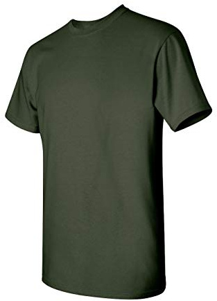 Gildan Blank T-Shirt - Unisex Style 5000 Adult, Forest Green, Large