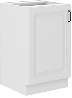 Mirjan24 Küchenschränke Retroline Unterschrank Hängeschrank Spülenunterschrank Herdumbauschrank Eckunterschrank Backofenschrank Küchenzeile (Weiß, Spülenunterschrank 50 ZL-1F BB)