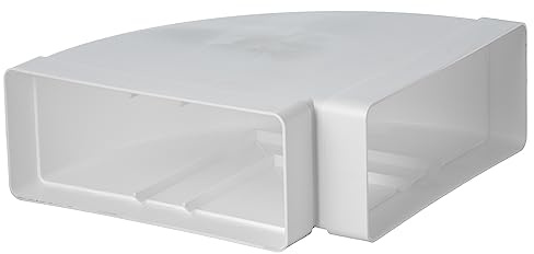 Steinberg14 Weiß 220x90mm Flachkanal Bogen 90° für Lüftungssystem, Abluftkanal oder Zuluftkanal