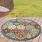 CARPETIA Orientteppiche für drinnen & draußen | pflegeleicht | Ornamente bunt, 120 cm Rund