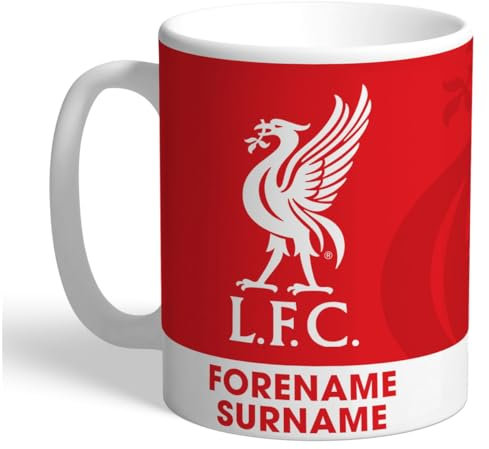 Personalised 11oz Ceramic Mug with Club Crest for Liverpool FC Fans, Great Gift for Reds Football Supporters, Ceramic Tea Coffee Mug