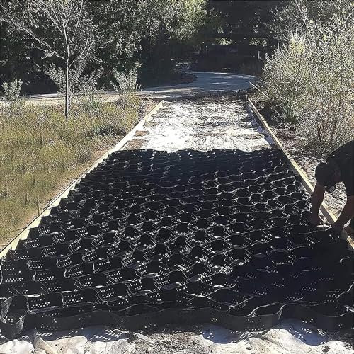 Kanduo JSY Kiesgitter HDPE-Bodengitterpflaster for Hinterhof/Auffahrt/Weg/Terrasse, Bodenstabilisierungssystem Geocell-Kies (Size : 2m x 6m (6.5ft x 19.5ft))