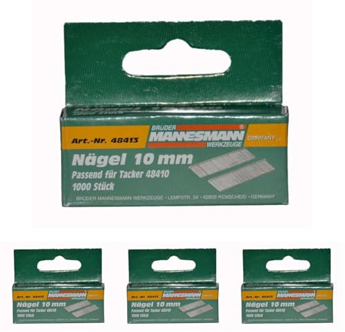 Mannesmann Ersatznägel 10 mm, für Tacker 48410, M48413 (Packung mit 4)