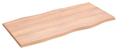INLIFE Tischplatte 100x50x2 cm Massivholz Eiche Behandelt Baumkante,8,1 KG,363950
