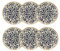 NOVASTYL - Lot 6 assiettes plates héraclée 27cm en grès décor bleu - 2614305