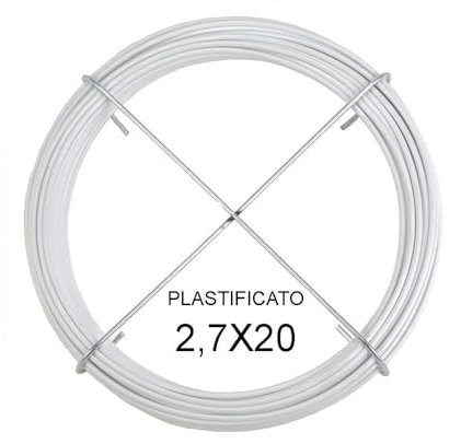 Filo di ferro Plastificato Verde o Bianco varie misure Filotecnica (bianco 2,70 x 20mt)